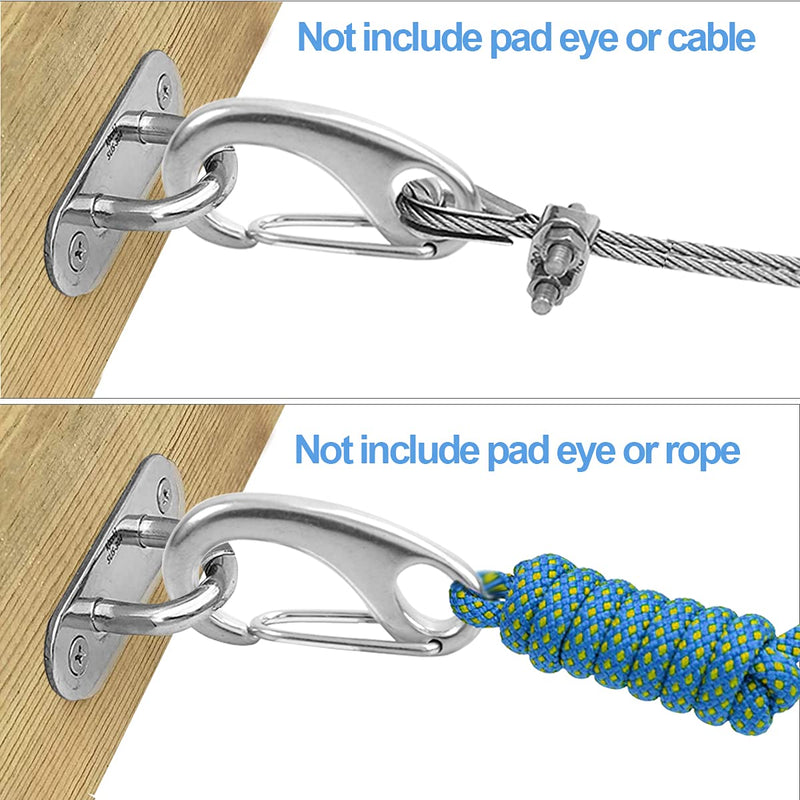 Abimars 4 inch Heavy Duty Rope Connector Spring Snap Hook, Large 316 Stainless Steel Boat Hooks, Load Capacity 1000lbs, Marine Grade Anchor Clips for Rope (2 Pack)