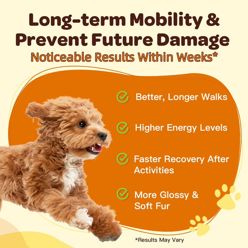 Glucosamine for Dogs - Joint Supplement for Dogs, Chondroitin, MSM, Turmeric, Omega 3 for Dogs, Support Hip and Joint Mobility - Dog Joint Pain Relief, Dog Joint Supplement Large Breed, 9.52 Oz 90 Scoops - PawsPlanet Australia