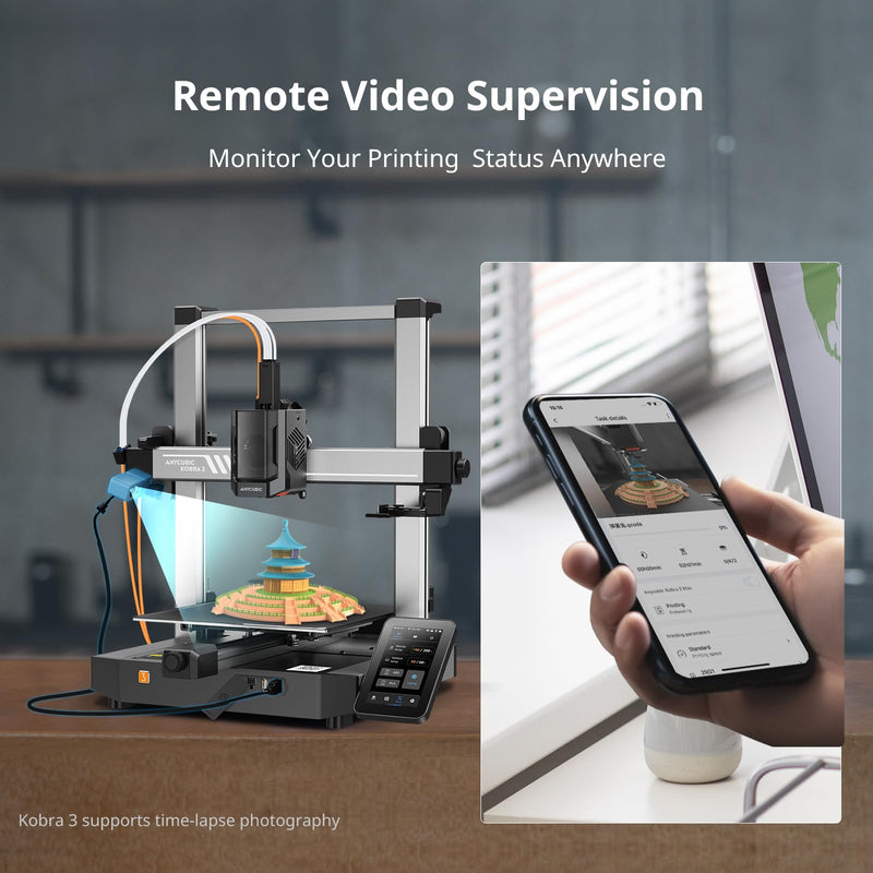 Anycubic Camera Kobra 3 3D Printer Camera, Remote and Real-Time Video Supervision, Ultra Clear Resolution, DIY Frame, Compatible with Anycubic Kobra 3/ Kobra 2 Pro/Plus/Max/Klipper Printer
