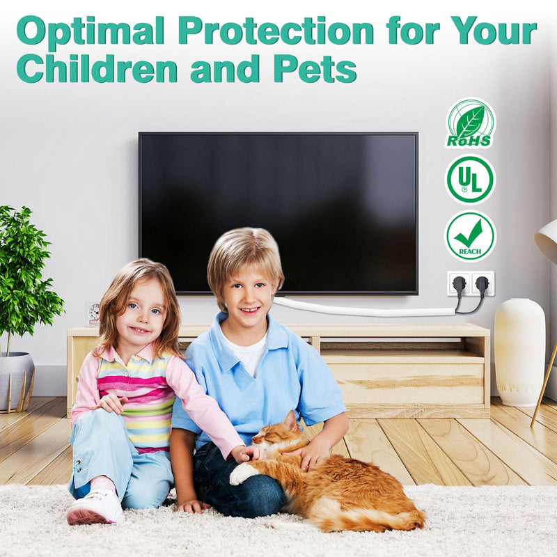 Dog and Cat Cord Protector 10ft - 3/8inch, Flexible Cable Sleeve for Easy Cord Management, Protects Cables from Pets Chewing, Ideal for USB, Power, Audio and Video Cords - White 3/8"-10ft