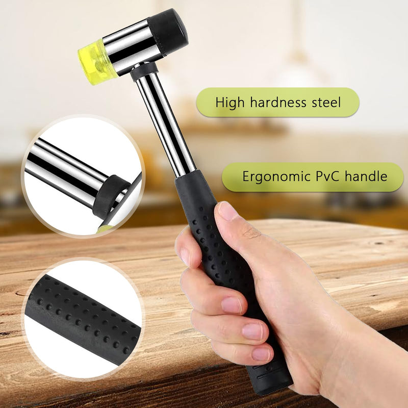 25mm Dual Head Nylon Rubber Hammer Jewelers Metal Mallet,Multipurpose, Doublesided & Lightweight Mallet Soft Hammer for Home Decoration Installation Hand Tool 25mm