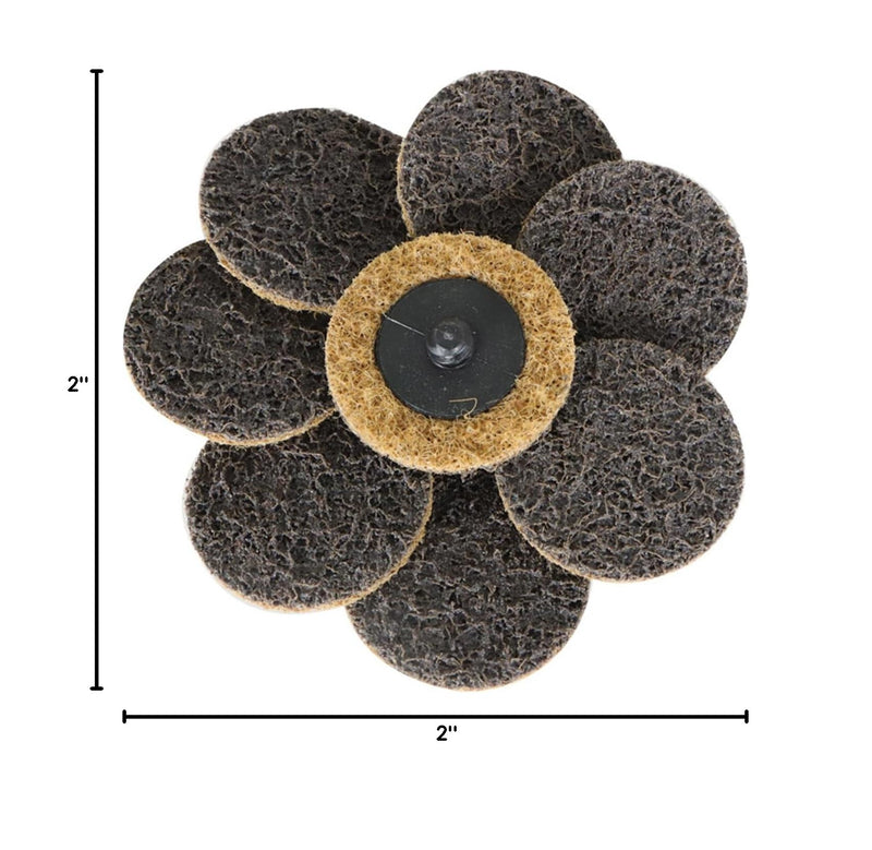 50 Pcs 2Inch Brown Quick Change Surface Prep Conditioning Discs, for Metal Surface Treatment, Cleaning, Polishing, and Deburring fashion Aluminum Oxide