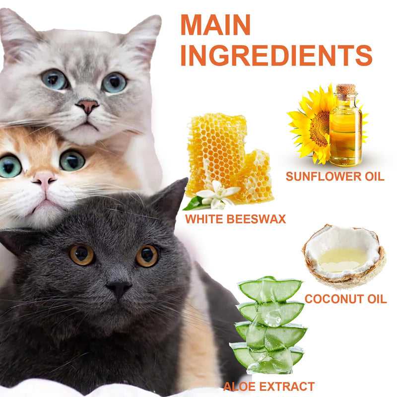MCstars Natural Lick Safe Pet Paw Cream for Dogs & Cats, Oat Protein Aloe Vitamin E, Heal Dry Cracked Paws & Nose, All-Season Paw Protector, Non-Irritating Quick Absorb Pet Skin Care (2oz/60g) Paw Cream 60g-Orange