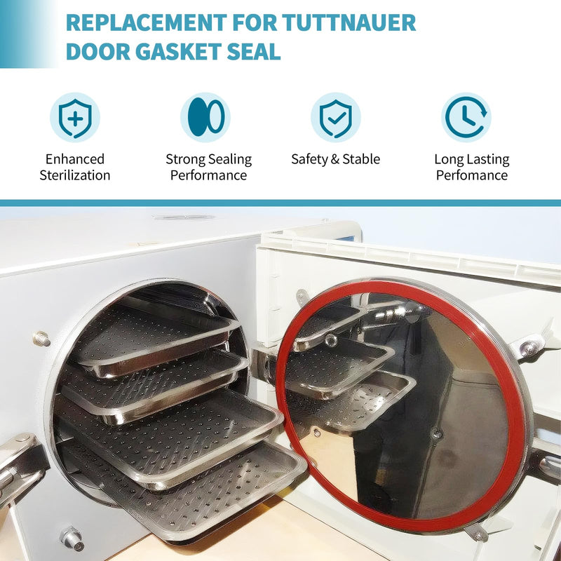 2340 Door Gasket Compatible with Tuttnauer 2340, Door Gasket for Tuttnauer Autoclaves 2340M 2340MK 2340E 2340EA 2340EK EZ9 EZ9K, Autoclave Parts #02610118 for Tuttnauer Machine Accessrioes