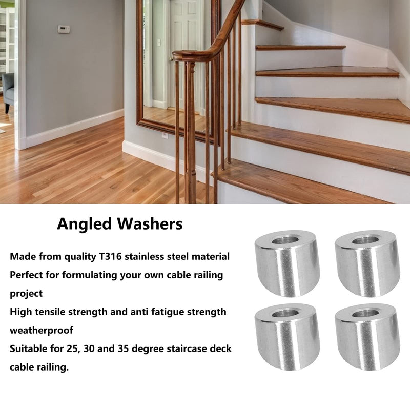 Angle Beveled Washer, Beveled Washer High Tensile Strength for DIY Cable Railing Project
