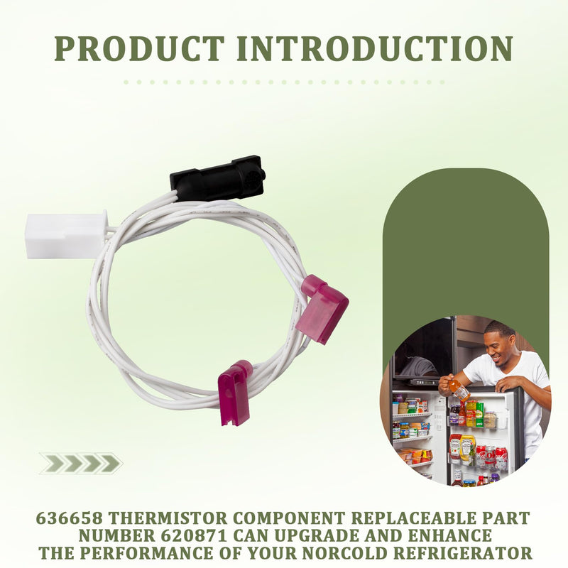 636658 Thermistor Assembly for Norcold, Compatible with Models 1200/1210 and N1095, Norcold RV Refrigerator Accessory, Replaceable Thermistor Component