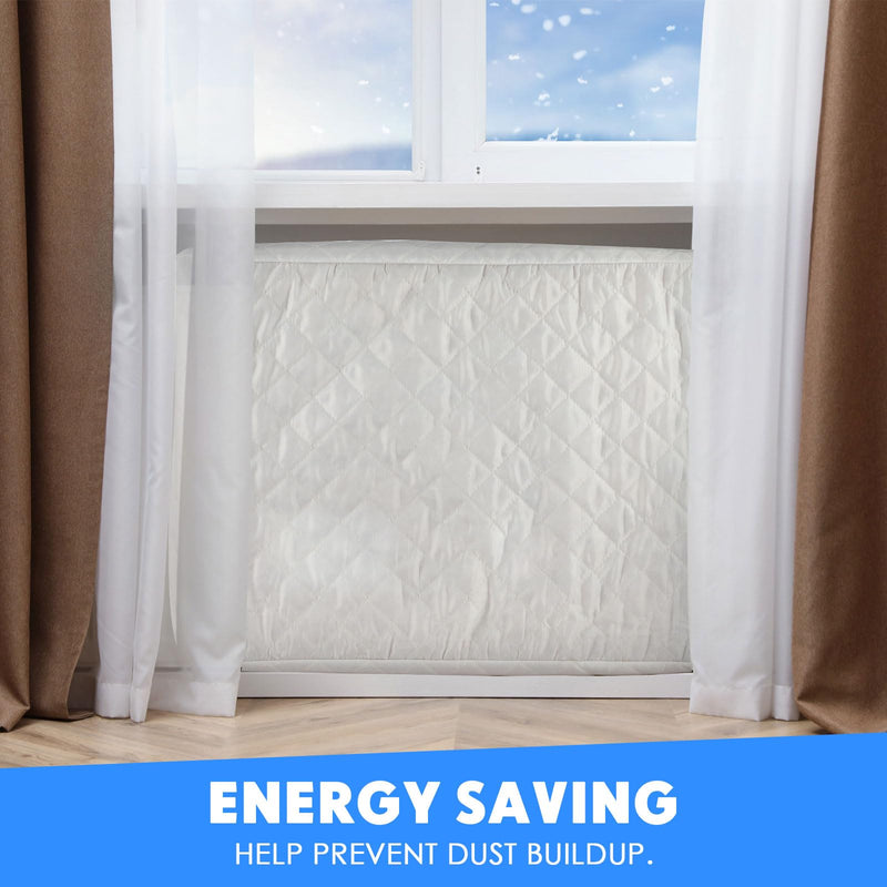 2 Pcs Window AC Cover, White&black, Inside 17"x14", Outside 17"x12" Inside 17"x14", Outside 17"x12"
