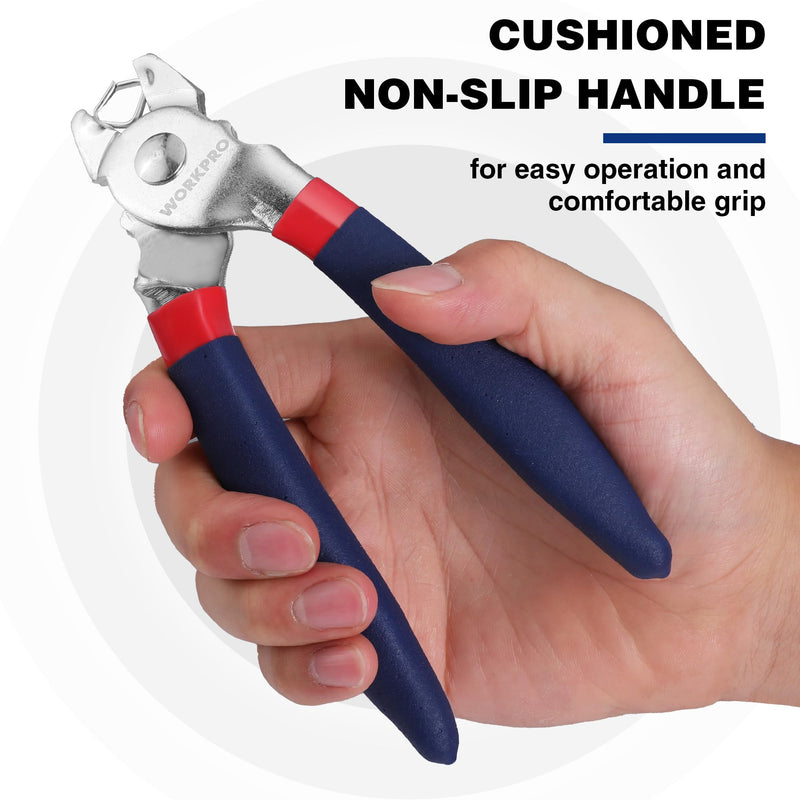WORKPRO Bent Hog Ring Pliers with 500 Pcs 3/4" Hog Rings, Galvanized Steel Hog Rings Perfect for Furniture Upholstery, Auto Upholstery, Meat & Sausage Casings Bent Hog Ring Pliers Set