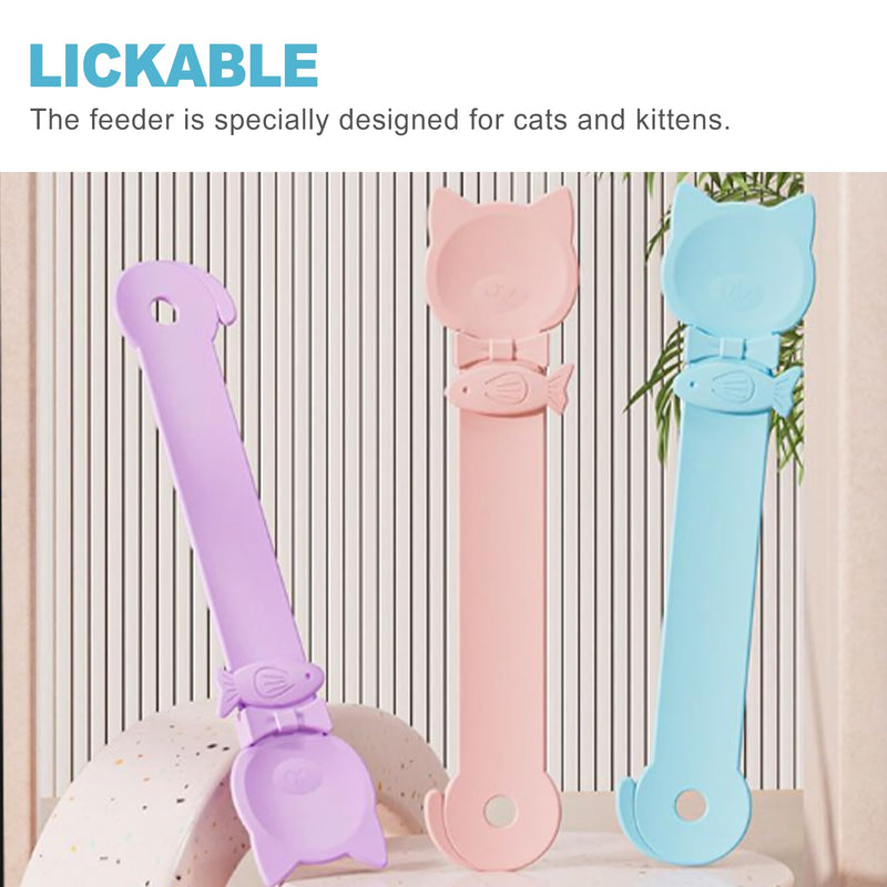 CoguZed 3 Pack Cat Treat Strip Feeder – Squeeze-Activated Multi-Function Tool for Churu, Wet Food & Lickable Treats Durable Plastic for Cats with Dental Issues