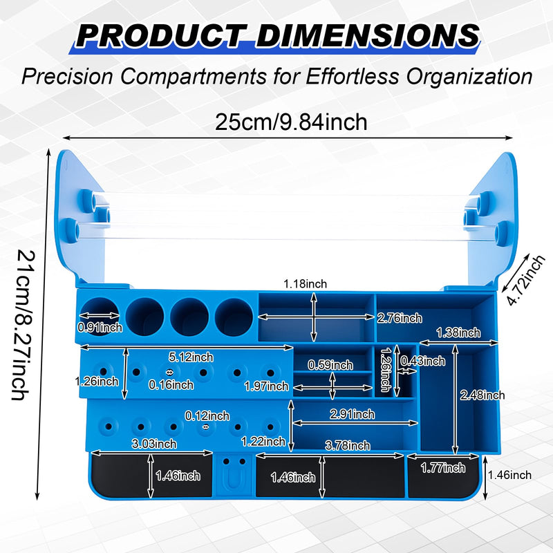 Leinuosen Solder Dispenser Soldering Tools Organizer Reel Stand Non Slip Solder Wire, Flux, Paste and Small Parts Storage Box with Anti Skid Feet(Blue) Blue