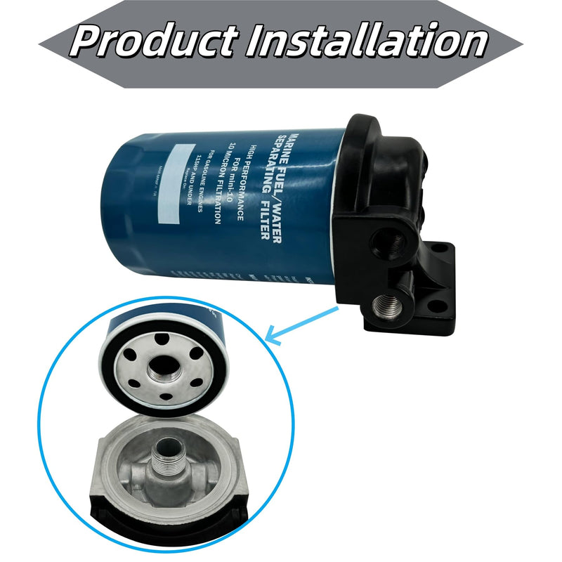 Marine Fuel Water Separating Filter Si-era 18-7865 Compatible with Ya-mah Mini-10 10 micron Outboard Engines MAR-MINIF-IL-TR MAR-MIOAS-00-00 -2 pack
