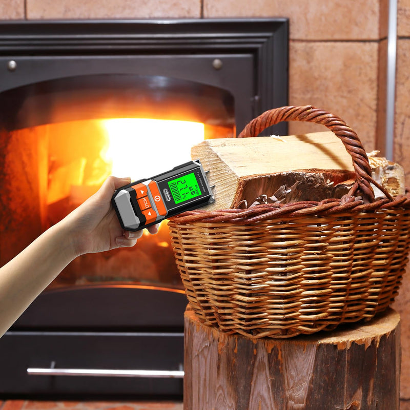 Dr.meter Wood Moisture Meter, 2 in 1 Pin & Pinless Moisture Tester, Digital Dampness Moisture Sensor Detector for Wood Firewood Drywall Paper Floor Woodworking, Water Leak Detector