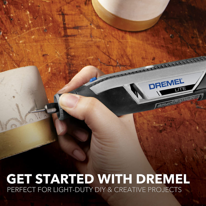 Dremel Lite 7760 N/10 4V Li-Ion Cordless Rotary Tool, Variable Speed Multi-Purpose Kit, USB Charging, Easy Accessory Changes - Perfect For Light-Duty DIY & Crafting, Sanding, Engraving and Polishing Rotary Tool 7760-N/10 Original Kit