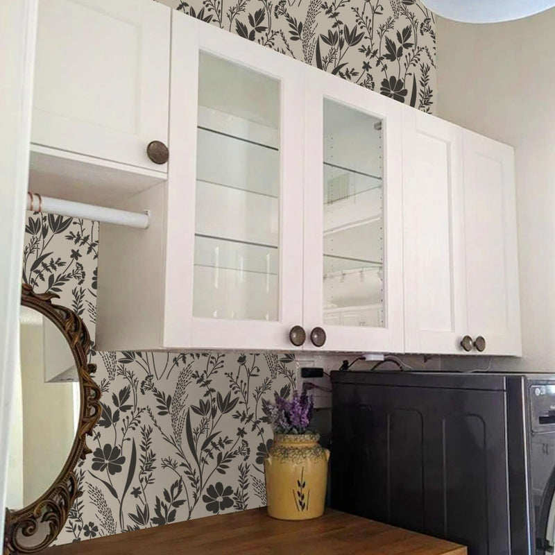 GSS Designs Woodland Wildflowers Botanical Stencils 12x12Inch Reusable Floral Wall Stencil for Painting on Furniture Walls Nature Wallpaper Stencil Pattern Wildflower 12'' x 12''