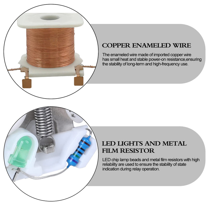 Electromagnetic Power Relay, 8-Pin 10 AMP 12V DC Relay Coil with Socket Base, LED Indicator, DPDT 2NO 2NC - MY2NJ 2PCS [Applicable for DIN Rail System] DC 12V 8Pin-10A-2PCS