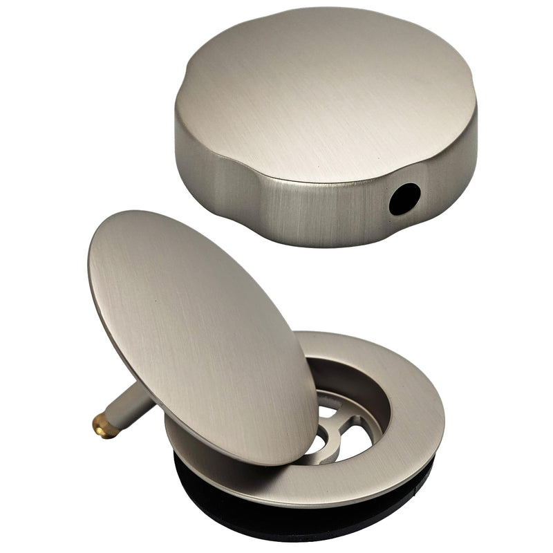 Westbrass D50TP-07 Lever Assisted Replacement Trim for Cable Drive Bath Drain Waste & Overflow Assemblies, Satin Nickel