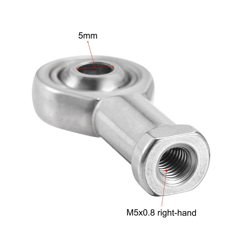 uxcell SSI5T/K Rod End Bearings 5mm Bore Stainless Steel M5x0.8 Female Thread Right Hand 2pcs M5x0.8mm