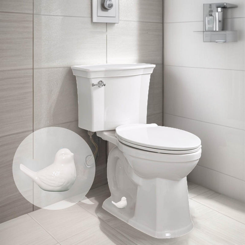 2 Pcs Ceramic Bird Toilet Floor Bolt Caps,Cute Bird Toilet Screw Caps Decorative,Toilet Bolt Figurine,Toilet Bowl Cap Covers,Decorative Bathroom Toilet Bolt Easy Installation (Bird-White) Bird-White