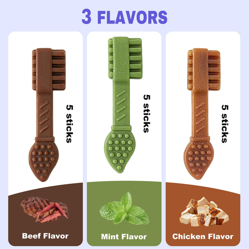 PETPHABET Grilled Chicken Leg Dog Chews + 3 Flavors Toothbrush Dental Treats