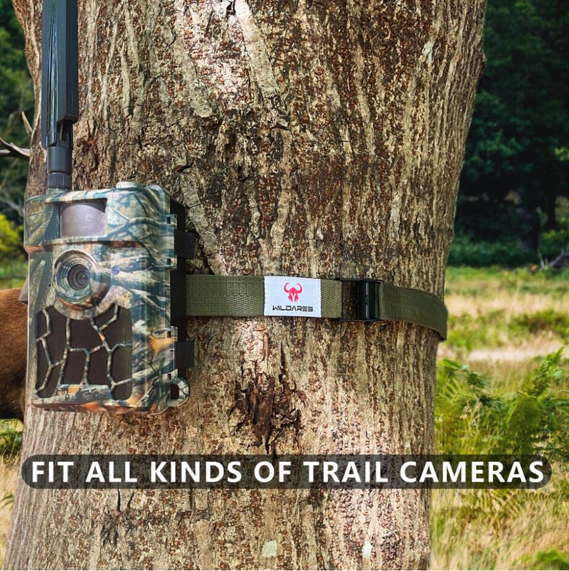 1" x 6.6' Trail Cam Strap,1800 lbs Heavy-Duty Trail Camera Straps, Game Cam Mounting,Tree Belts,Durable Nylon Fiber,Long-Lasting Alloy Buckle (Army Green 10Pcs) Army Green 10Pcs