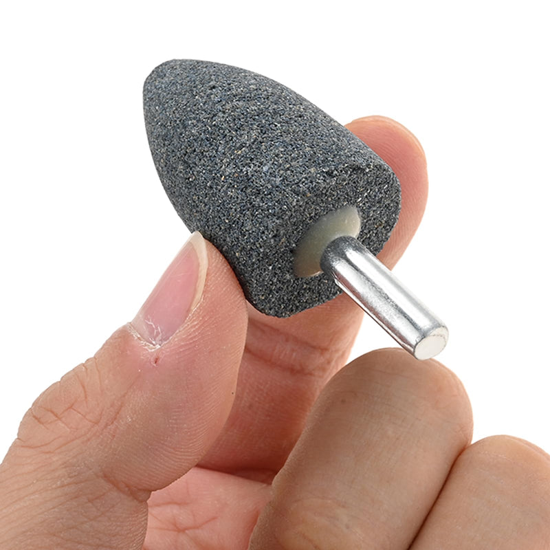 dophee 10Pcs 25mm Cone Shape Aluminum Oxide Mounted Grinding Stones Rotary Grinding Bits with 1/4" Shank for Electric Rotary Tools Drill Grinder