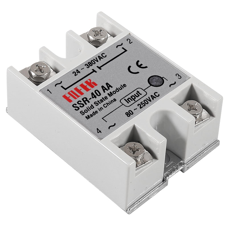 3pcs SSR-40AA Solid State Relay AC to AC 80-250V Input to 24-380V Output 40A Single Phase Semi-Conductor Relay Module 3pcs SSR-40AA