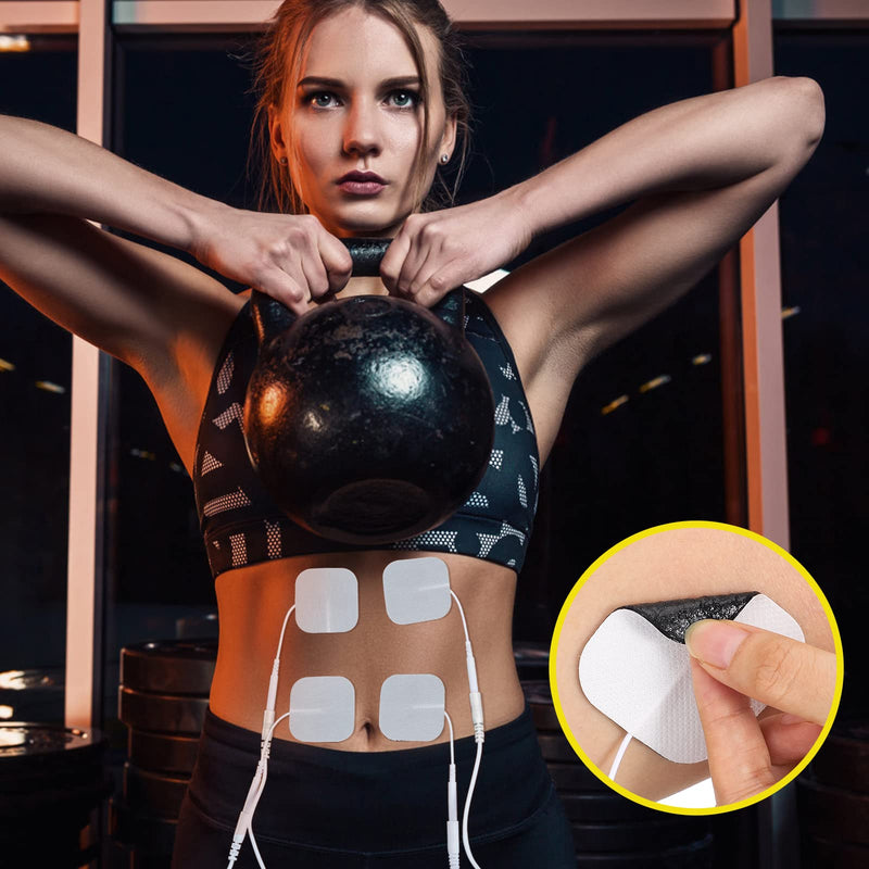 TENS Unit Replacement Pads, Self-Adhesive Electrode 20PCS, 2"x2" Electrode Pads for Muscle Stimulator Massager, Self-Adhesive TENS Pads for Electrotherapy White