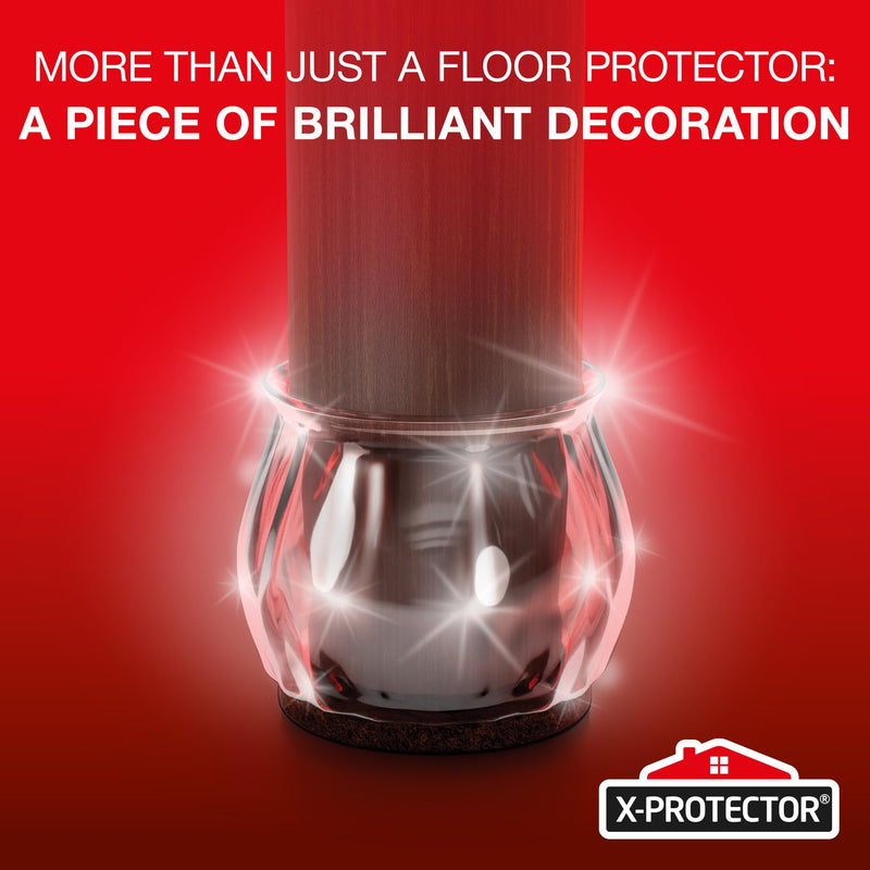 32 PCS Chair Leg Floor Protectors with Felt Pads X-Protector - 1.4" - 1.8" - Furniture Pads for Hardwood Floors - Clear Chair Pads - Floor Protectors for Chairs - Brown Chair Leg Covers! 1.4" - 1.8" 32 Brown, Cups