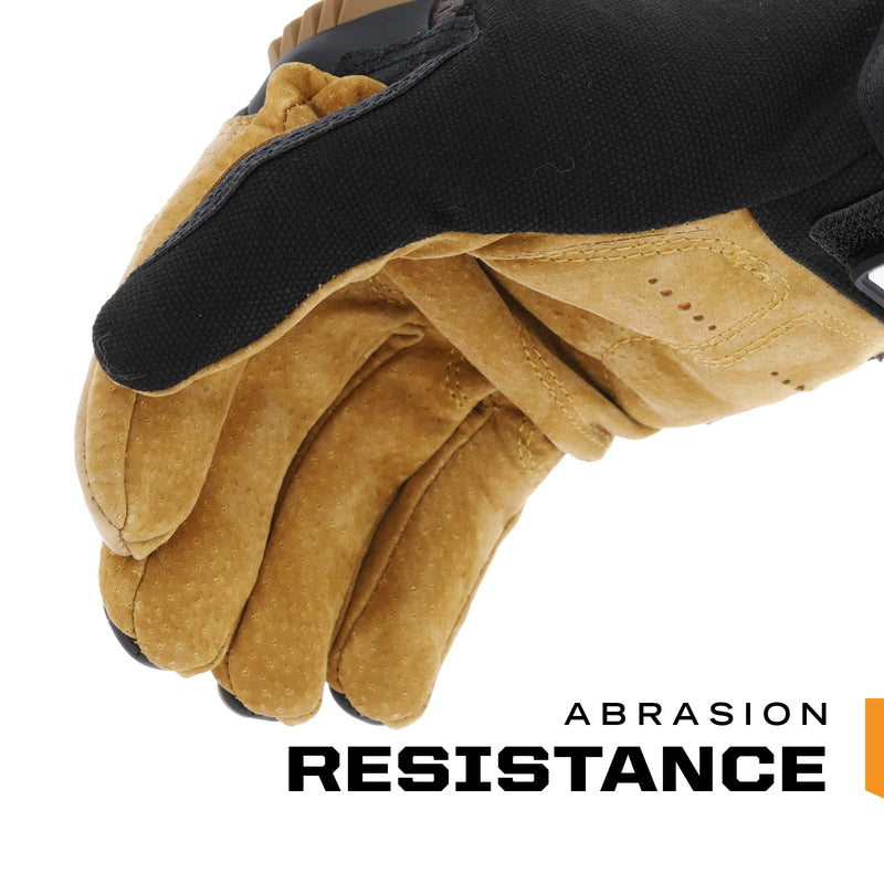 Mechanix Wear M-Pact Leather Gloves - Leather Impact-Resistant Work Gloves for Hand Support - Breathable Design - Shock Absorbing - Machine Washable - Brown/Black - Small