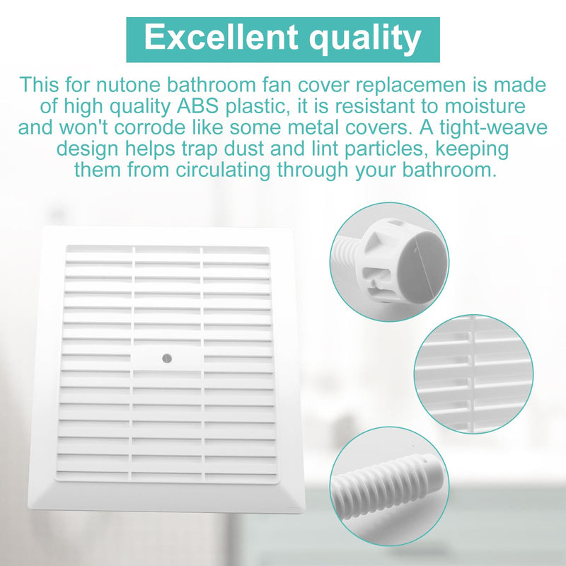 686 Bathroom Ventilation Fan Grille Cover Replacement for NuTone 686 Bathroom Fan - Part G686N, S30430000 - Screw Installation 9-1/2" x 8-3/4" White