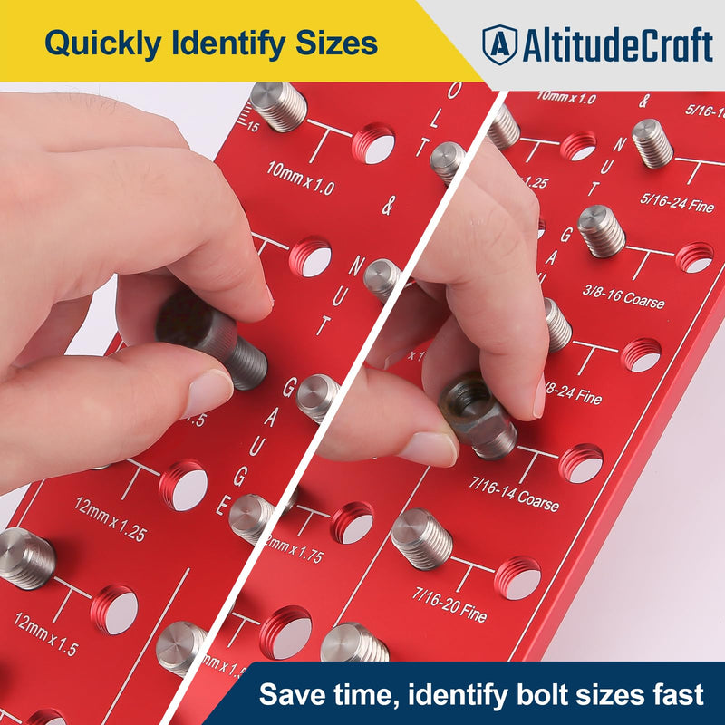 Thread Checker, Nut and Bolt Thread Checker, Bolt Size and Thread Gauge, Bolt and Nut Identifier Gauge, Bolt Gauge