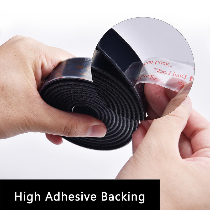 3M Dual Lock SJ3550A 1"×8ft Black 1 Pack Reclosable Fastener Mounting Tape Interlocking Mushroom Shaped Strong Adhesive Hook Lock Sticky Tape for Indoor and Outdoor