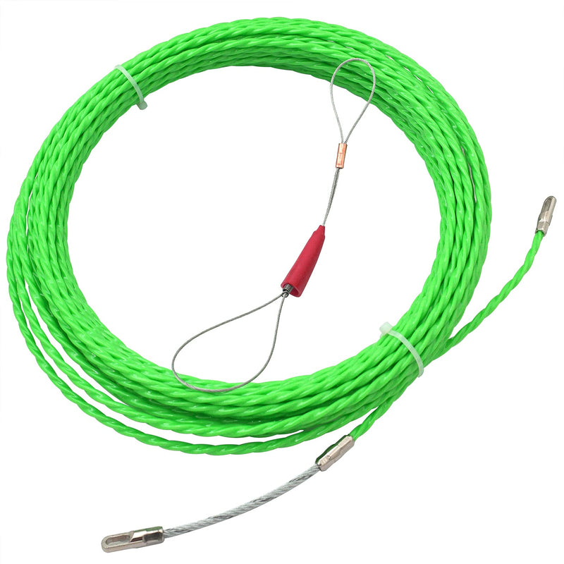 Fish Tape 49FT Wire Fishing Tools Cable Pulling Wire 4.5mm Diameter, Ideal for Cable Runs 15m