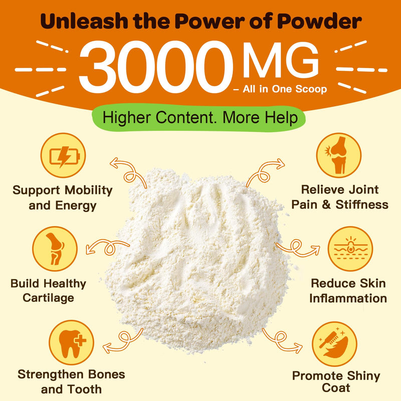 Glucosamine for Dogs - Joint Supplement for Dogs, Chondroitin, MSM, Turmeric, Omega 3 for Dogs, Support Hip and Joint Mobility - Dog Joint Pain Relief, Dog Joint Supplement Large Breed, 9.52 Oz 90 Scoops - PawsPlanet Australia