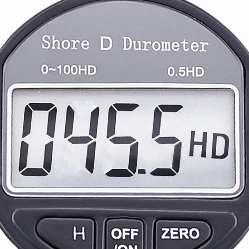 Shore D Rubber Hardness Meter, Digital Hardness Tester 0-100HD Hardness Durometer Tester with Large LCD Display Durometer Scale for Rubber, Tire, Plastic, Thermal Plastic, Flooring, and Bowling Ball