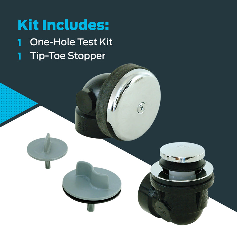 EZ-FLO 1-1/2 Inch Schedule 40 ABS One-Hole Bath Waste Drain with Test, Die Cast Drain Body, 35226