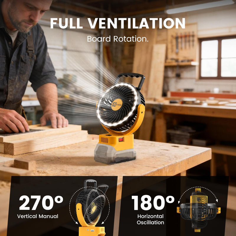 ohyes 5IN Jobsite Fan Fit For DeWALT 20V Max Battery