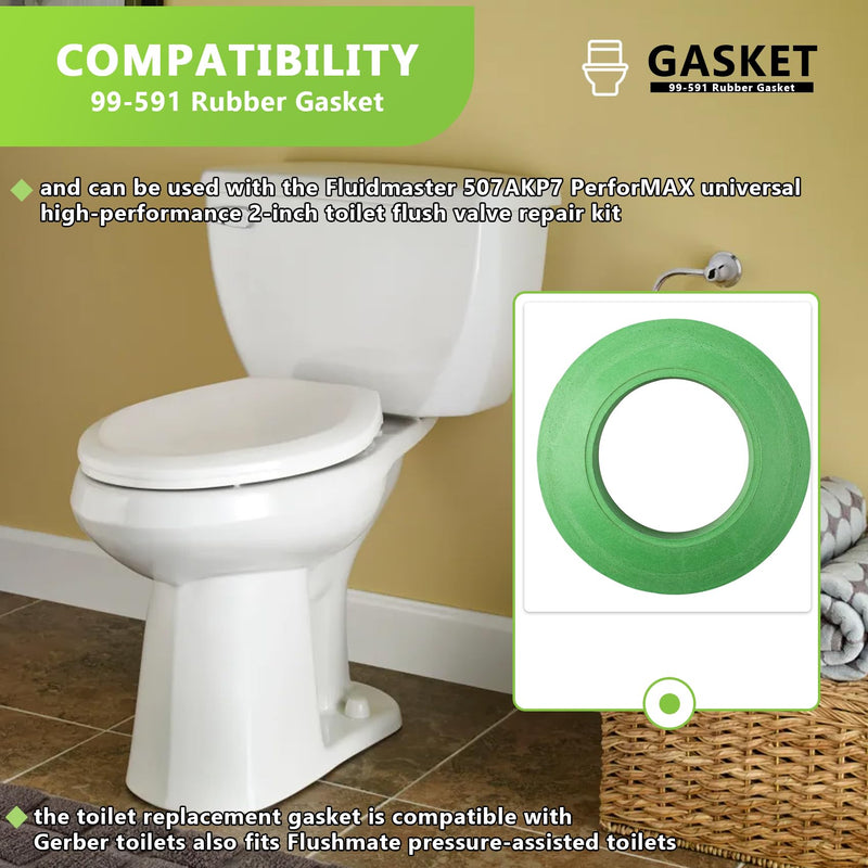 1 Pack 99-591 Toilet Tank to Bowl Gasket for Gerber toilet 28-299/380 | for Gerber 384/385/790 Tank,and 21-752 ,21-372 Bowls and for Other Gerber toilets,Replace 99-582/99-537