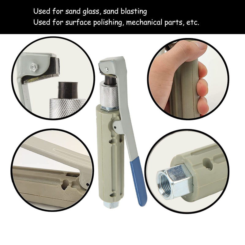 Sand Blasting Nozzle, Multipurpose Nonslip Handle Lightweight Abrasive Blaster Head High Efficiency with 3 Ceramic Tips for Sand Glass Polishing
