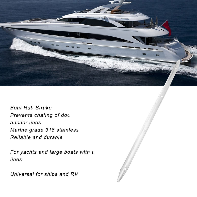 Rub Strake, Akozon 457.2x19mm/18x0.75in 316 Stainless Steel Marine Rub Strakes Line Rub Strakes for Marine Boat Yacht RV