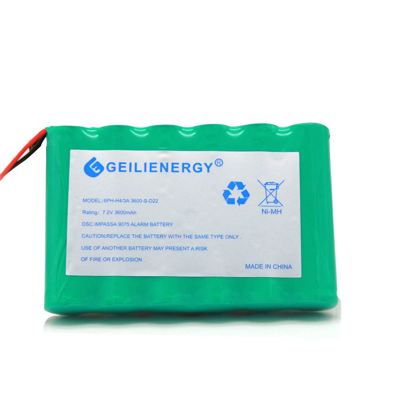 GEILIENERGY 6PH-H-4/3A3600-S-D22 7.2v 3600mAh Ni-MH Battery Compatible with DSC IMPASSA 9057 Battery Wireless Security System