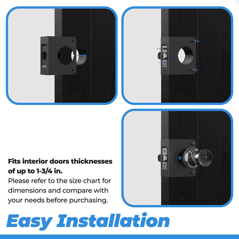 Black U 9553 Stainless Steel Lock and Door Reinforcement Plate for 1-3/4 in Thick Doors, Stainless Steel Finish for Reinforcing and Repairing Doors - 2 Pack