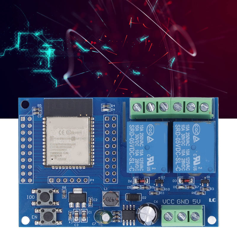 ESP Relay, 2 Channel 5V Relay Module, 4M Byte Flash Large Capacity Programmable Relay Board for Secondary Development Learning