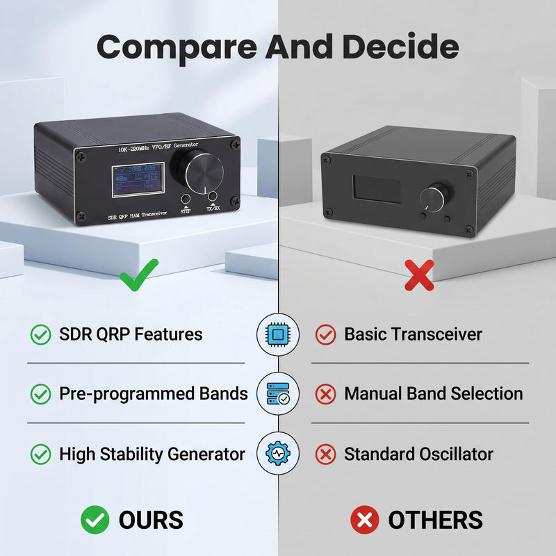 Mobile SDR QRP HF Transceiver VFO Functional Generator with USB Cable 10K‑220MHz