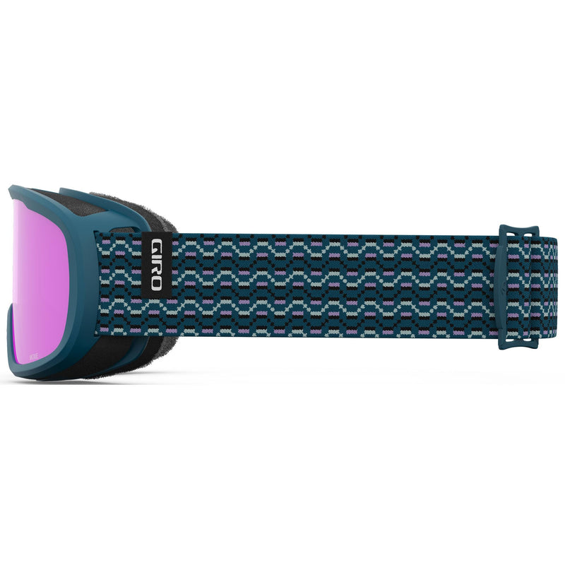 Giro Moxie Ski Goggles - Snowboard Goggles for Women & Youth - 2 Lenses Included - Anti-Fog - OTG (Over Glasses) One Size Harbor Blue Sequence - Amber Pink