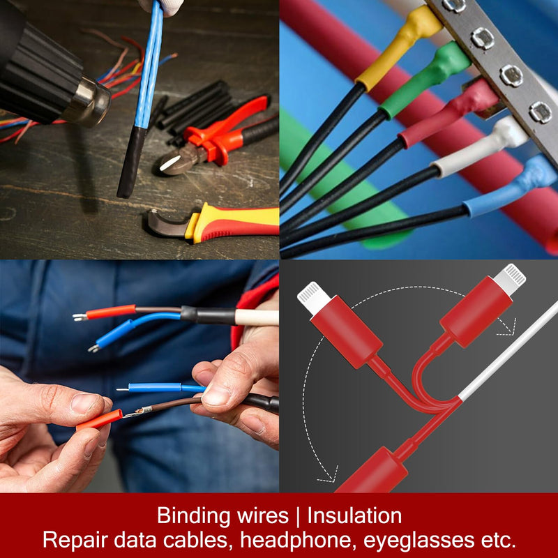 Chanzon 160 Pcs Heat Shrink Tubing Kit, 2:1 Black Heat Shrink Wrap Tubing with Length 1.5" 3" (inch), Polyolefin Sleeving 2 to 1 Heat-Shrink Tube 1.Black