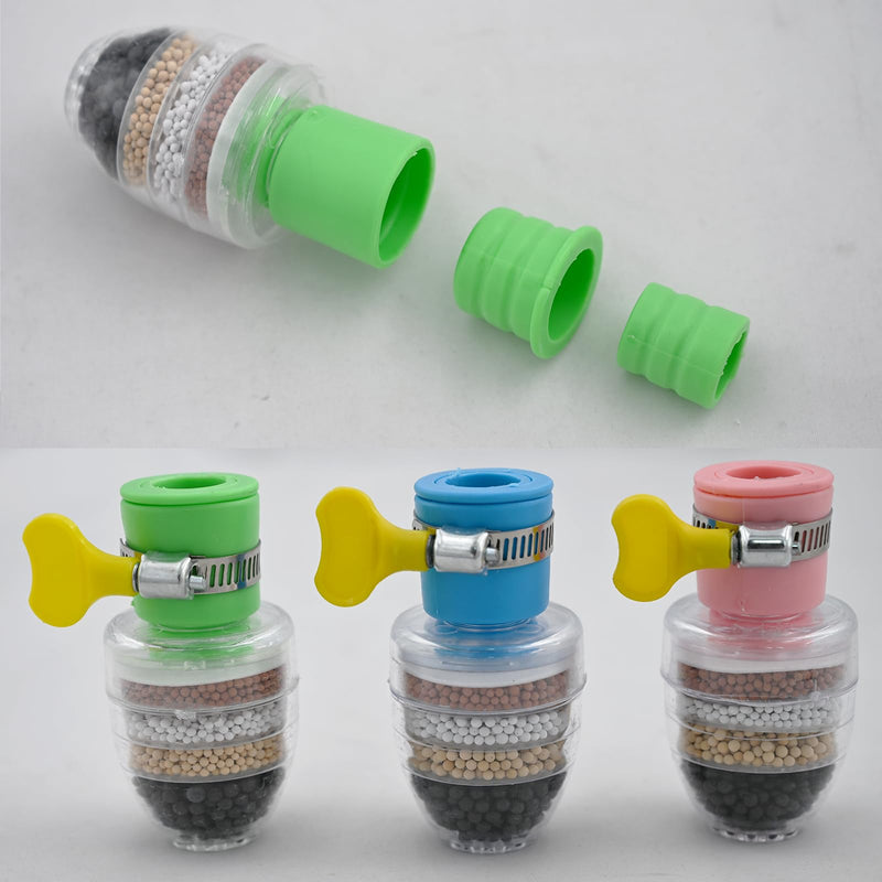 3 Pcs Faucet Water Filter,6 Layer Cartridge Activated Carbon Filters Water Filter Faucet, Water Filter Replacements for Sink Applicable 1/2inch - 3/4inch Faucet 3PCS