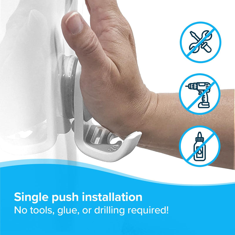 SlipX Solutions Patented On The Dot Power Lock Suction Cup Hook, Razor Holder & Phone Cradle (Perfect for Shower & Mirror, Holds 11 lbs), No-Drilling, No Tools, Rust-Proof, Waterproof, Removeable 1