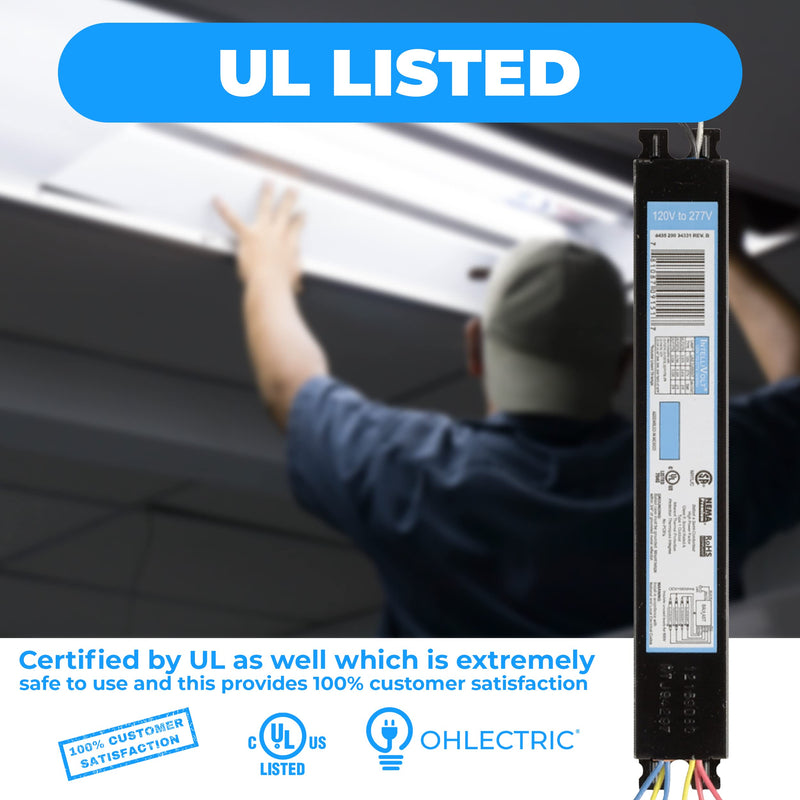 Replacement for ICN-4P32-SC 3 & 4 Lamp T8 Fluorescent Electronic Ballast - Standard and Energy Efficient Ballasts - 120-277 Volt - Instant Start - UL Approved - OL-45323 4P32