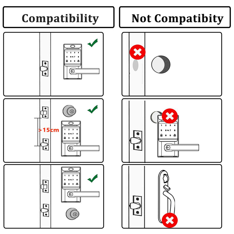 Keyless Entry Auto Door Lock, Smart Deadbolt Lock with Door Knob, Biometric Fingerprint, Passcode, Electronic Keypad, APP Control for Garden, Bedroom, Warehouse Exterior, Interior Door
